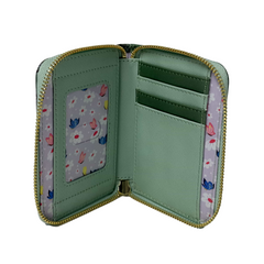 LOUNGEFLY Disney Alice in Wonderland Zip Around Wallet – Floral Garden Faux Leather Wallet