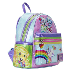 Loungefly Lisa Frank Color Block Double Strap Shoulder Mini Backpack