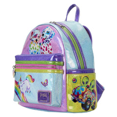 Loungefly Lisa Frank Color Block Double Strap Shoulder Mini Backpack