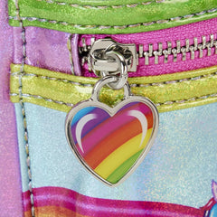 Loungefly Lisa Frank Color Block Double Strap Shoulder Mini Backpack