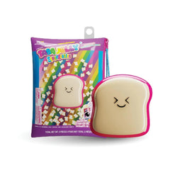 Taba Jelly Squishies Timmy Toast - FuFu Squeeze Stress Relief Toy - Stretchy & Sticky Fun Sensory Play with Custom Decorations - Relaxing Fidget Toy for Anxiety Relief