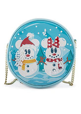 Loungefly Disney Mickey & Minnie Snow Globe Fashion Cute Crossbody Bag