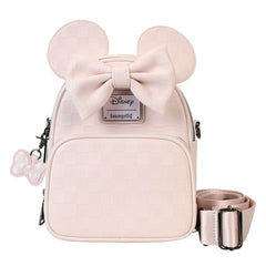 Loungefly Minnie Mouse Checkered Texture Convertible Mini Backpack