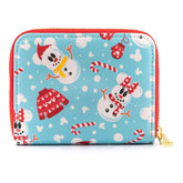 Loungefly Disney Mickey Minnie Snowman Zip Around Wallet