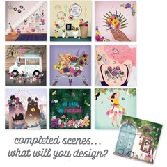 Sticker & Chill Sticker Book for Adults- 800+ Repositionable Colorful Clings Create Designs on 10 Spiral Bound Scene Pages -Easy, Fun & Stress Relieving Relaxation Activity - Flower Fest Series