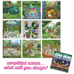 Sticker & Chill Sticker Book for Adults ? 800+ Repositionable Colorful Clings - Create Designs on 10 Spiral Bound Scene Pages - Easy, Fun & Stress Relieving Relaxation Activity- Gardens Series