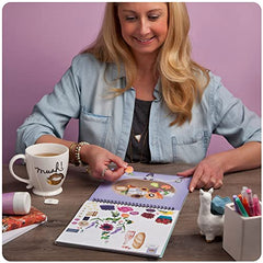 Sticker & Chill Sticker Book for Adults- 800+ Repositionable Colorful Clings Create Designs on 10 Spiral Bound Scene Pages -Easy, Fun & Stress Relieving Relaxation Activity - Flower Fest Series