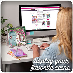 Sticker & Chill Sticker Book for Adults- 800+ Repositionable Colorful Clings Create Designs on 10 Spiral Bound Scene Pages -Easy, Fun & Stress Relieving Relaxation Activity - Flower Fest Series