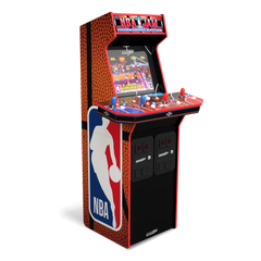 Arcade1Up NBA Jam 30th Anniversary Deluxe Arcade Machine 3 Games in 1 + ARCADE1UP Wall Mounted Marquee (24in X 10in) NBA JAM