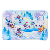 LOUNGEFLY Mickey & Friends Winter Wonderland Scene Zip Around Wallet