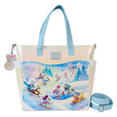 LOUNGEFLY Mickey & Friends Winter Wonderland Scene Convertible Backpack & Tote Bag