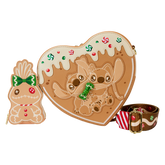 LOUNGEFLY Stitch Scented Angel & Stitch Gingerbread Heart Crossbody Bag With Coin Bag