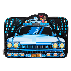 LOUNGEFLY Ghostbusters Ecto-1 Glow Zip Around Wallet