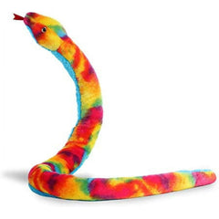 Aurora® Playful Snake Rainbow Stuffed Animal - Eye-Catching Designs - Versatile Fun - Multicolor 53 Inches