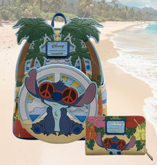 LOUNGEFLY Disney Lilo & Stitch Groovy Zip-Around Wallet – St