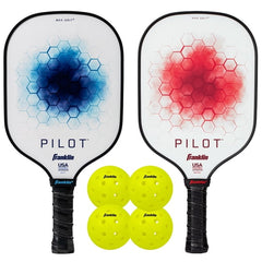 Franklin Sports Pilot Pickleball Paddle Set - 2 Player - 2 Rackets 4 Balls