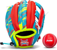 Franklin Sports Kids AirTech Teeball Glove + Ball Set - 9.0" - Royal + Red