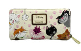 Loungefly Disney Aristocats Alice in Wonderland Cats Zip Around Wallet