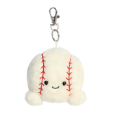 Aurora® Adorable Palm Pals™ Slugger Baseball™ Clip-On - Fun Collectible Plush For Kids and Adult Collectors - Perfect for Decorating Rooms and Birthday Gifts - White 4 Inches