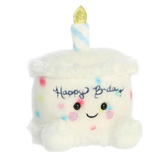 Aurora® Adorable Palm Pals™ Happy B'Day Cake Stuffed Animal - Fun Collectible Plush for Kids and Adult Collectors - Perfect for Decorating Rooms and Birthday Gifts - White 5.5 Inches