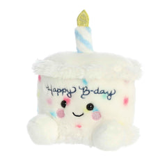 Aurora® Adorable Palm Pals™ Happy B'Day Cake Stuffed Animal - Fun Collectible Plush for Kids and Adult Collectors - Perfect for Decorating Rooms and Birthday Gifts - White 5.5 Inches
