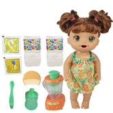 Baby Alive Magical Mixer Baby Doll Tropical Treat with Blender Accessories, Brown Hair Toy Ages 3+