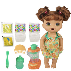 Baby Alive Magical Mixer Baby Doll Tropical Treat with Blender Accessories, Brown Hair Toy Ages 3+