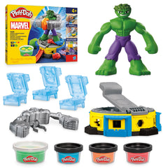 Play-Doh Marvel Hulk Smash & Squish Kids Playset with Bendy Action Figure and Accessories