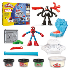 Play-Doh Marvel Spider-Man Launch & Slice Battle Playset with 2 Bendy Action Figures and 7