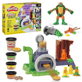 Play-Doh Teenage Mutant Ninja Turtles Slice & Blast Pizza Playset, Bendy 4-Inch Mikey Action Figure