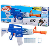 Nerf Fortnite Blue Shock Blaster, 10 Dart Clip, 10 Elite Nerf Darts, Motorized Dart Blaster