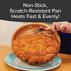 Red Copper 10in Fry Pan, Ceramic Non-Stick Skillet, Scratch Resistant