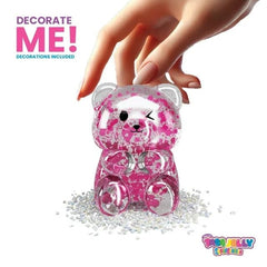 Taba Jelly Squishies Fuzzy Wuzzy - FuFu Squeeze Figure with Custom Decorations - Stretchy Sticky Novelty Collectible with Reusable Storage Pouch