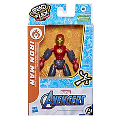 Marvel Avengers Bend and Flex Missions Iron Man Fire Mission Action Figure, 6-Inch-Scale Bendable Toy, Toys for Kids Ages 4 and Up