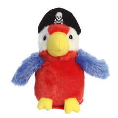 Aurora® Adorable Shoulderkins™ Swashbuckler Parrot™ Stuffed Animal - Fun Buddy that Can Go Everywhere with You - Perfect for Kids 3+ Years and Costumes - Red 4 Inches
