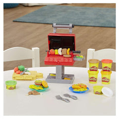 Play-Doh Kitchen Creations Grill 'n Stamp Playset Ages 3+ with 6 Compound Colors and 7 Barbecue Toy