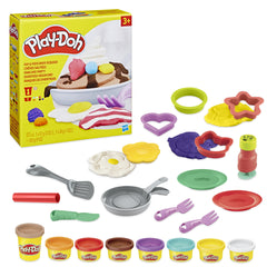 Play-Doh Kitchen Creations Flip 'n Pancakes Set with 14 Accessories & 8 Cans, Ages 3+