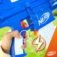 Nerf Fortnite Blue Shock Blaster, 10 Dart Clip, 10 Elite Nerf Darts, Motorized Dart Blaster