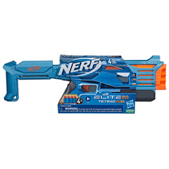 Nerf Elite 2.0 Tetrad QS-4 Blaster, with 4 Nerf Elite Darts, 4-Barrel Blasting, Pump Action