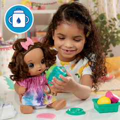 Baby Alive Fruity Sips Doll, Lemon, Pretend Juicer Baby Doll Set, Kids 3 and Up, Brown Hair
