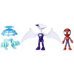 Spidey and his Amazing Friends Marvel Dino-Webs Ghostasaurus & Spidey 4-Inch Spider-Man Action