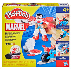 Play-Doh Marvel Captain America Moto-Slicer Playset with Bendy Action Figure