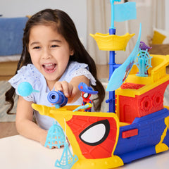 Spidey and HIS Amazing Friends Marvel Water-Webs Webs Ahoy Bubble Pirate Ship Toy, 3+ Years