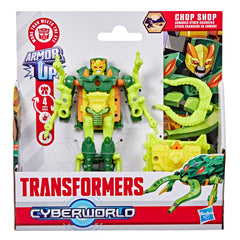 Transformers CYBERWORLD Chop Shop Armored Cyber Changers 4-Inch Action Figure, Robot Toys Ages 6+