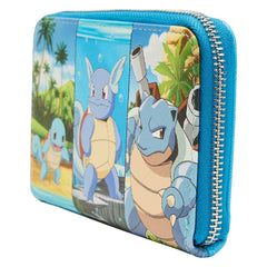 Loungefly Pockemon Squirtle Evolution Fauz Leather Zip Wallet