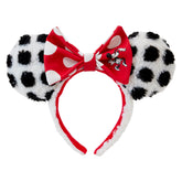 Loungefly Minnie Mouse Rocks the Dots Classic Sherpa Ear Ears Headband