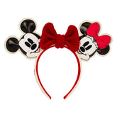 Loungefly Disney Mickey and Minnie Knit Bow Collectible Ears Headband