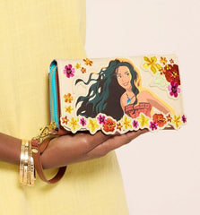 Loungefly Disney Moana Embroidered Floral Live Zip Around Wallet