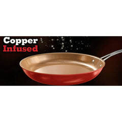 FRY PAN RED COPPER 12" (Pack of 1)