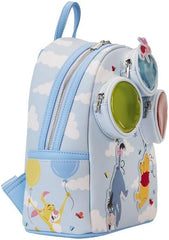LOUNGEFLY Disney Winnie the Pooh and Friends Floating Balloons Double Strap Shoulder Bag